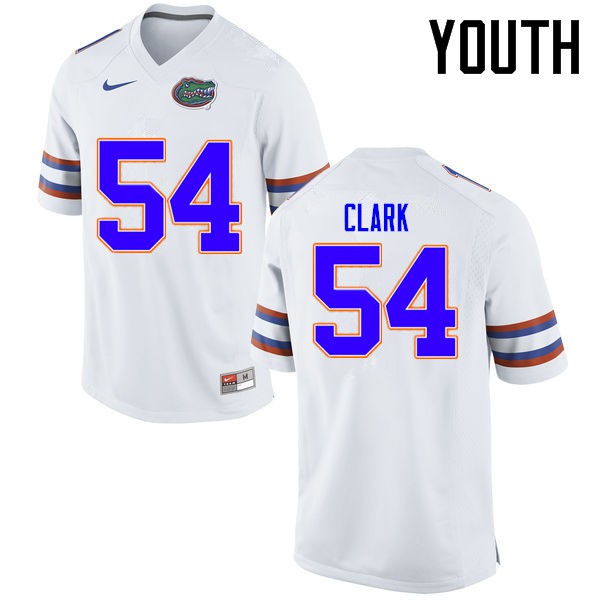 Florida Gators Youth #54 Khairi Clark College Football Jersey White